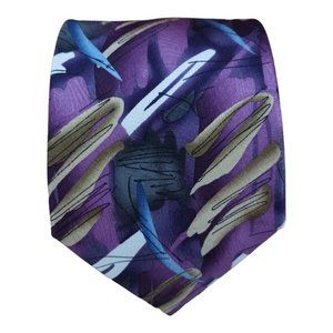 JERRY GARCIA Purple Art Silk Tie 60"/ 3.6" EC